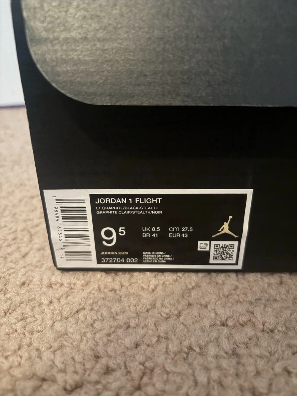 Jordan 1 Flight Men’s Sneakers in Gray and Black